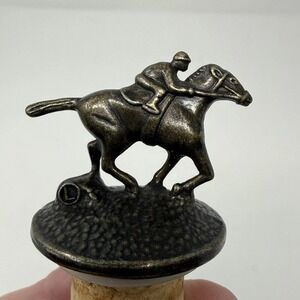 Blanton's Bourbon Whiskey Cork Bottle Stopper w/ Race Horse & Jockey Letter 'L'
